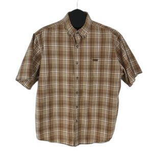 Carhartt Button Down Shirt Men's XL Plaid Short Sleeve 100% Cotton Casual